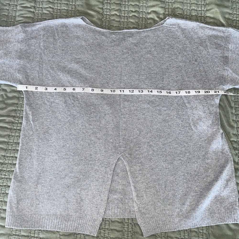 Dina Tricot NWOT silver coated back slit boat neck oversized sweater - Picture 3 of 7
